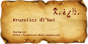 Kruzslicz Ábel névjegykártya