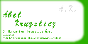 abel kruzslicz business card